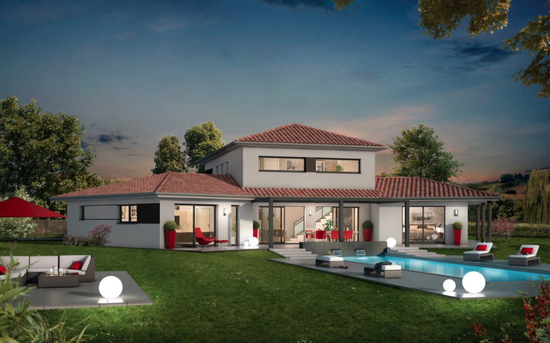 Villa R+1 de 160m2 sur un terrain de 962m2 à Villeneuve-la-Rivière.