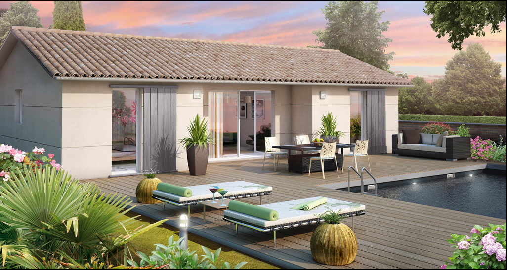 Villa de 82 m2 sur un terrain de 287 m2 à St Jean Lasseille.