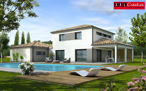 Villa R+1 de 120m2 sur un terrain de 720m2 à Pollestres.
